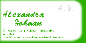 alexandra hohman business card